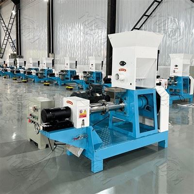 Single Screw Floating Fish Feed Pellet Extruder Machine